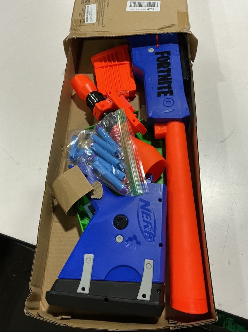 Condition photo showing Good Condition for Nerf Fortnite BASR-R Bolt Action Blaster - Includes 3 Bush Targets, Removable Scope, Removable 6-Dart Clip, 6 Official Elite Darts (Amazon Exclusive)