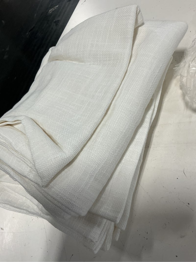 Condition photo showing Good Condition for cotton sheer curtain set (set of 2), 48x84, white