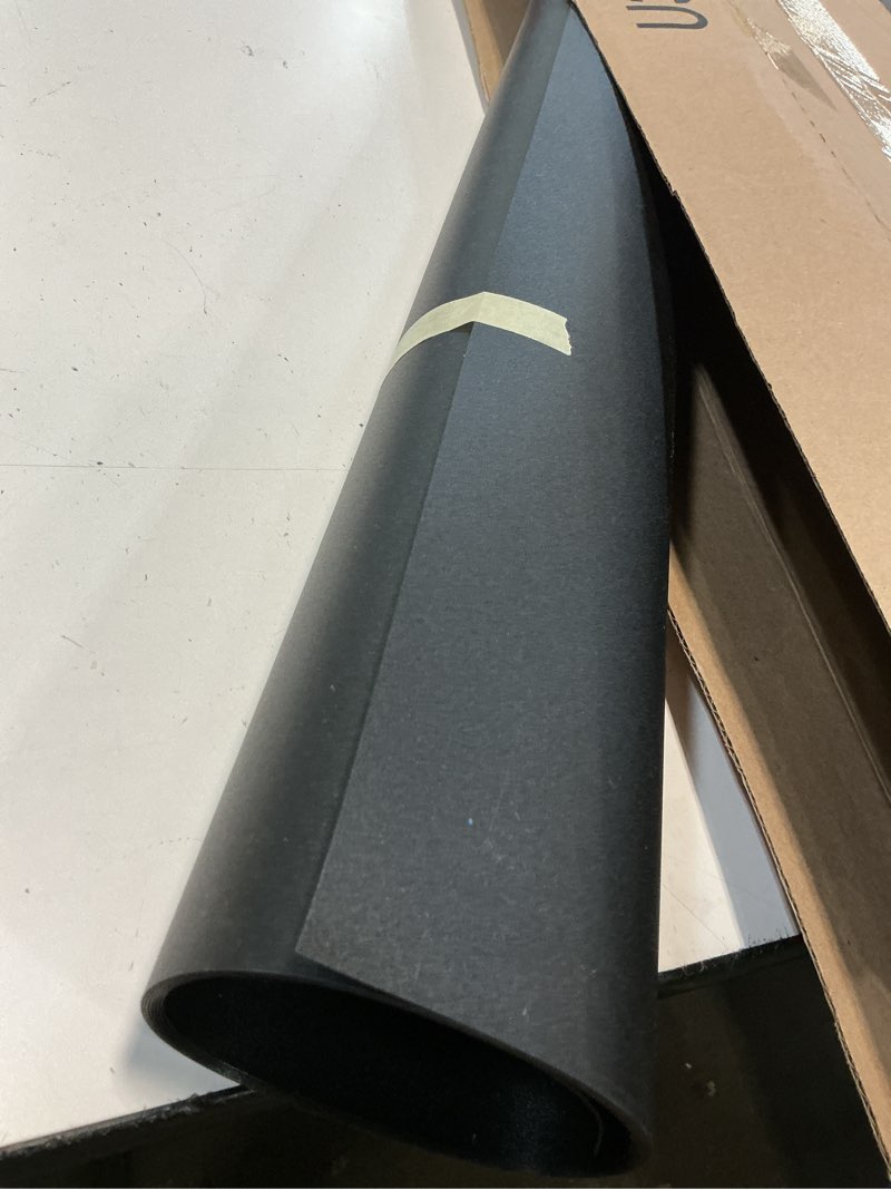 Condition photo showing As Is for meking 39.37x78.74 inch pvc backdrop, matte black background for photography vinyl backdrops for product photography,portrait shoots and photo studio