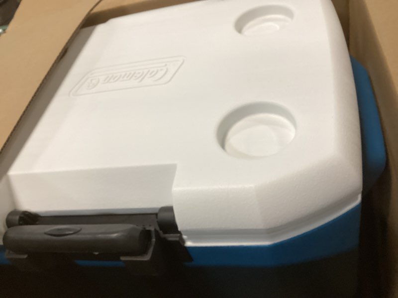 Condition photo showing Good Condition for Coleman 60qt Rolling Cooler with Wheels, Insulated Portable Wheeled Chiller with Ice Retention, Made in USA