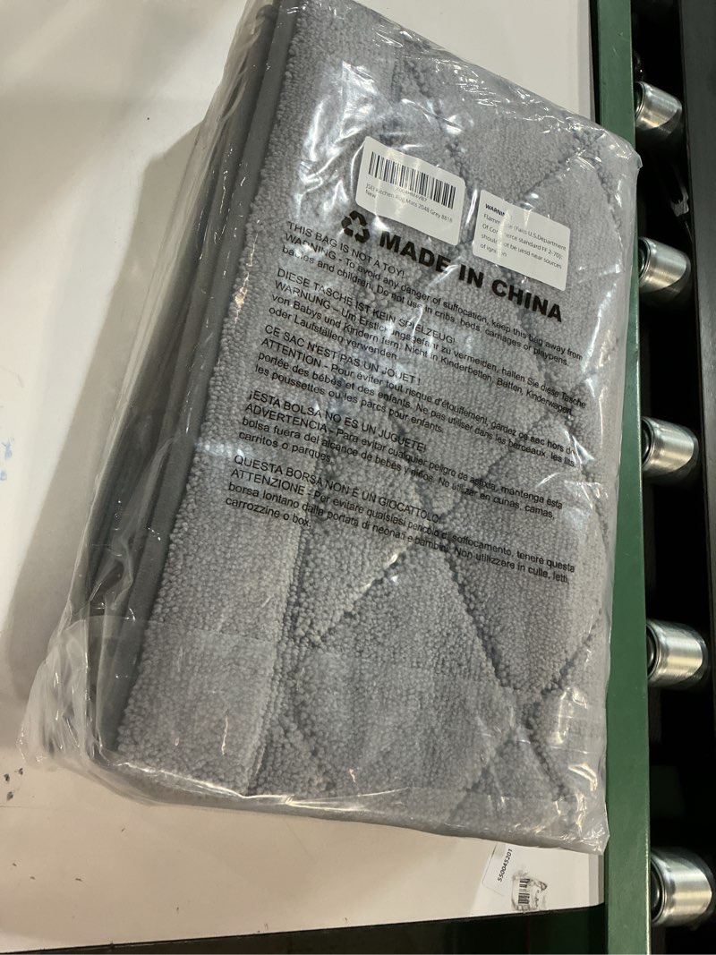 Condition photo showing New/Like New for JSEI Non-Slip Kitchen Rugs, Self Adhesive No Sliding Kitchen Mats Set of 2, Soft Washable Absorbent Floor Mat for Kitchen, Bathroom, Laundry Room, Bedroom, 20”x32”+32”x48”, Light Grey, Diamond Pattern 20''x32''+20''x48''(Diamond Pattern) Light Grey