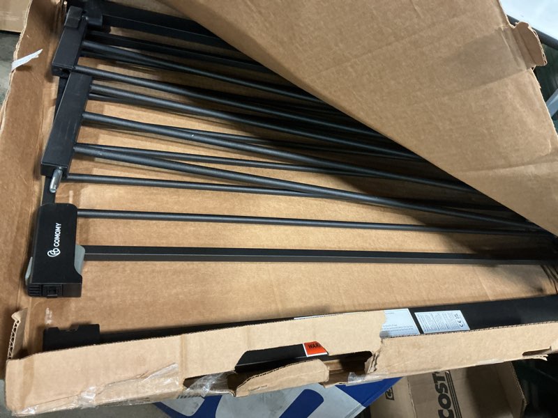 Condition photo showing As Is for mypet north states extra tall & wide wire mesh dog gate: 29.5-48" wide, 37" tall, natural finish, made in usa 29.5"-48" wide, 37" tall