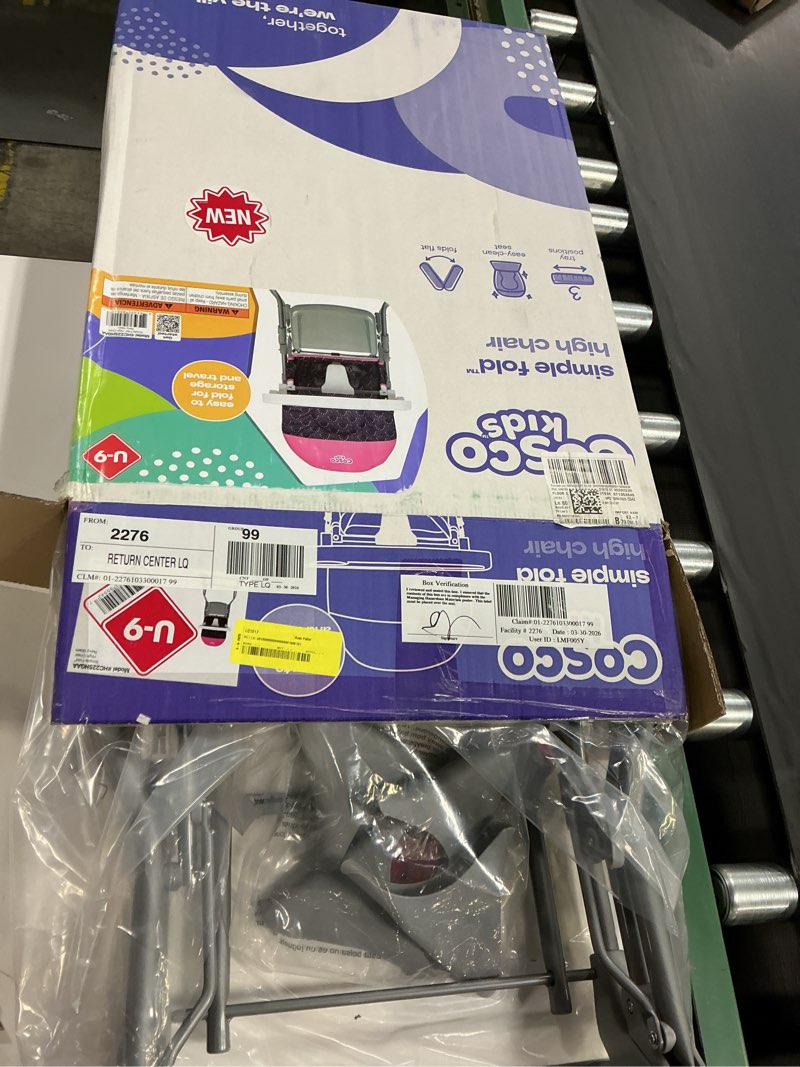 Condition photo showing New/Like New for cosco kids simple fold high chair, pink