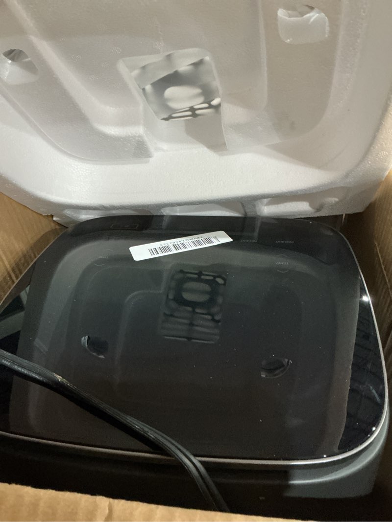 Condition photo showing As Is for cosori 9-in-1 turboblaze air fryer 6 qt, premium ceramic coating, 90°–450°f, precise heating for even results, air fry, roast, bake, broil, dry, frozen, proof, reheat, keep warm, 120v, dark gray dark gray 6qt air fryer