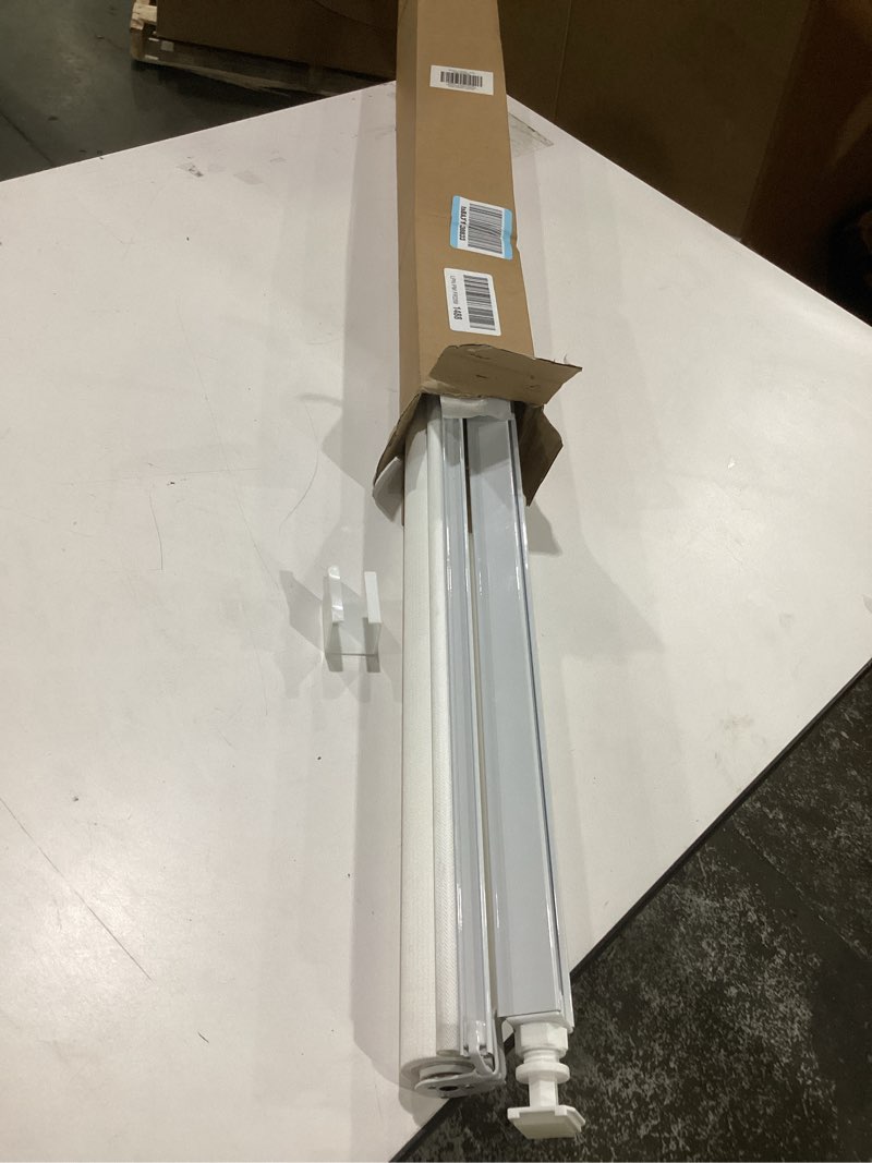 Condition photo showing As Is for lazblinds no-drill cordless zebra blinds - dual layer light filtering & room darkening, free-stop lift, easy install, day & night privacy with valance for window 36" w x 72" h, white 36"w x 72"h white