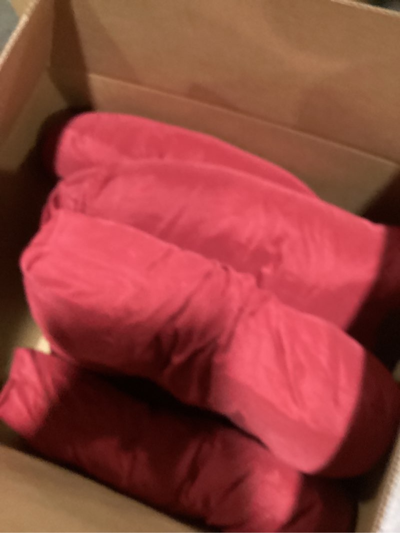 Red couch cushions