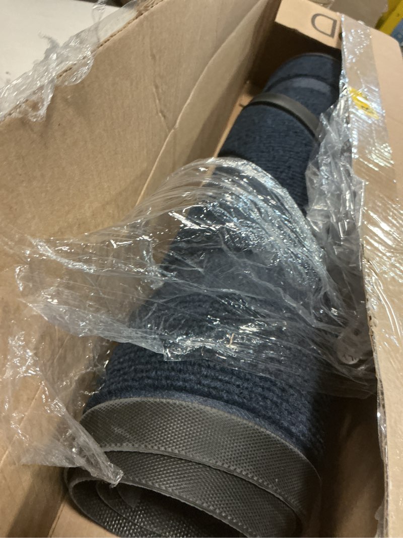 Condition photo showing Good Condition for OLANLY Half Circle Door Mat Indoor Outdoor Entrance Welcome, Waterproof All-Season, All-Weather Doormat, Sturdy Natural Rubber, Low Profile, Easy Clean Patio Porch Entryway Mat, 47x23, Blue Blue Classic Border Semicircular 47" x 23"