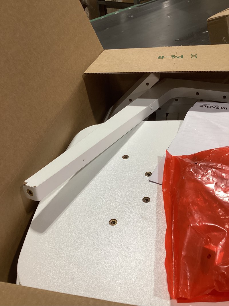 Condition photo showing Good Condition for VASAGLE MAEZO Collection - Side Table, 2-Tier Small Square End Table, Nightstand with Tapered Legs, Curved Transitions, for Small Spaces, Living Room, Bedroom, Cloud White ULET236W01