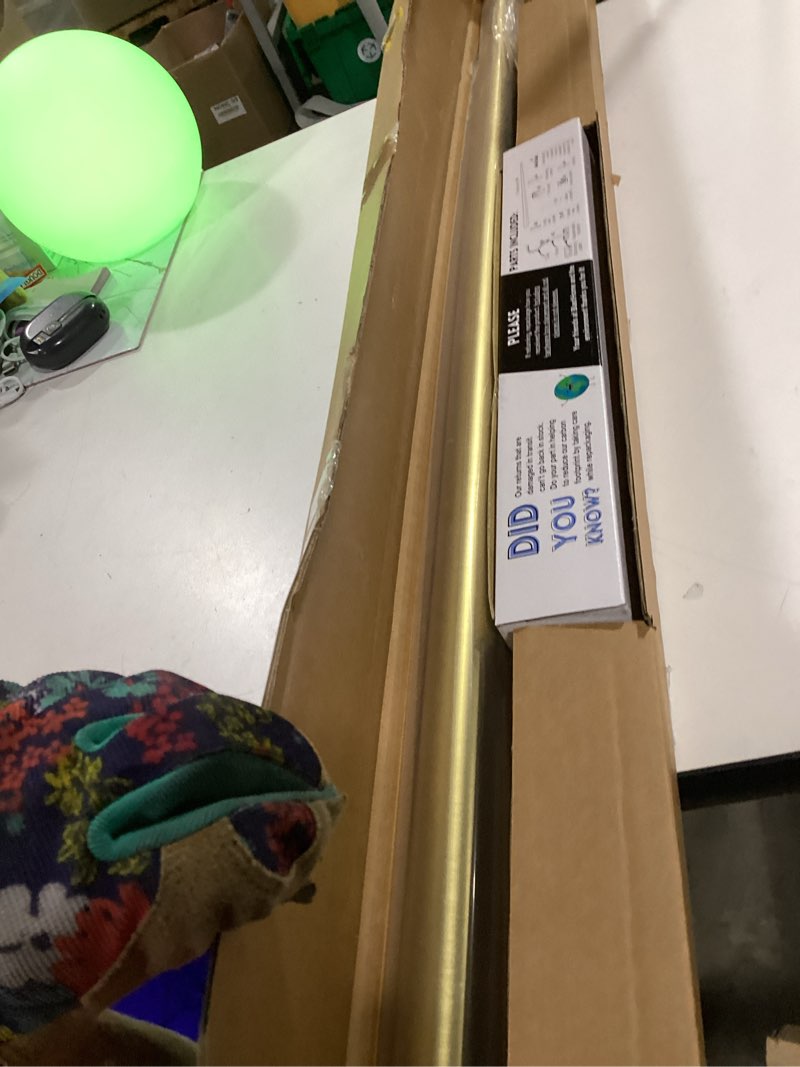 Condition photo showing New/Like New for BlastHome® Non-Adjustable Luxury Curtain Rods for Windows, 1 ¼” Rod Set, 3 1/2 foot Fixed Length, Brushed Gold Single Rod Brushed Gold 3 1/2 foot