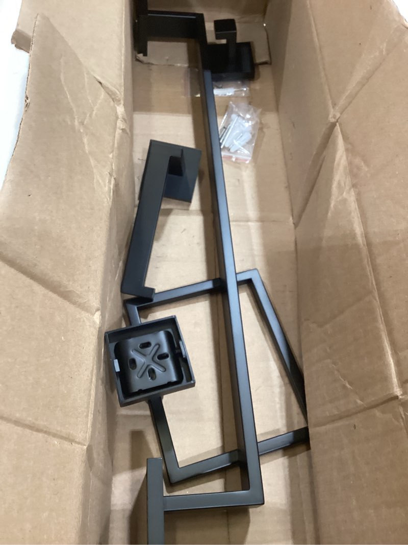 Condition photo showing Good Condition for turs 4-piece bathroom hardware set matte black towel bar set bath towel holder sets sus 304 stainless steel wall mounted towel rack sets for bathroom. matte black set d