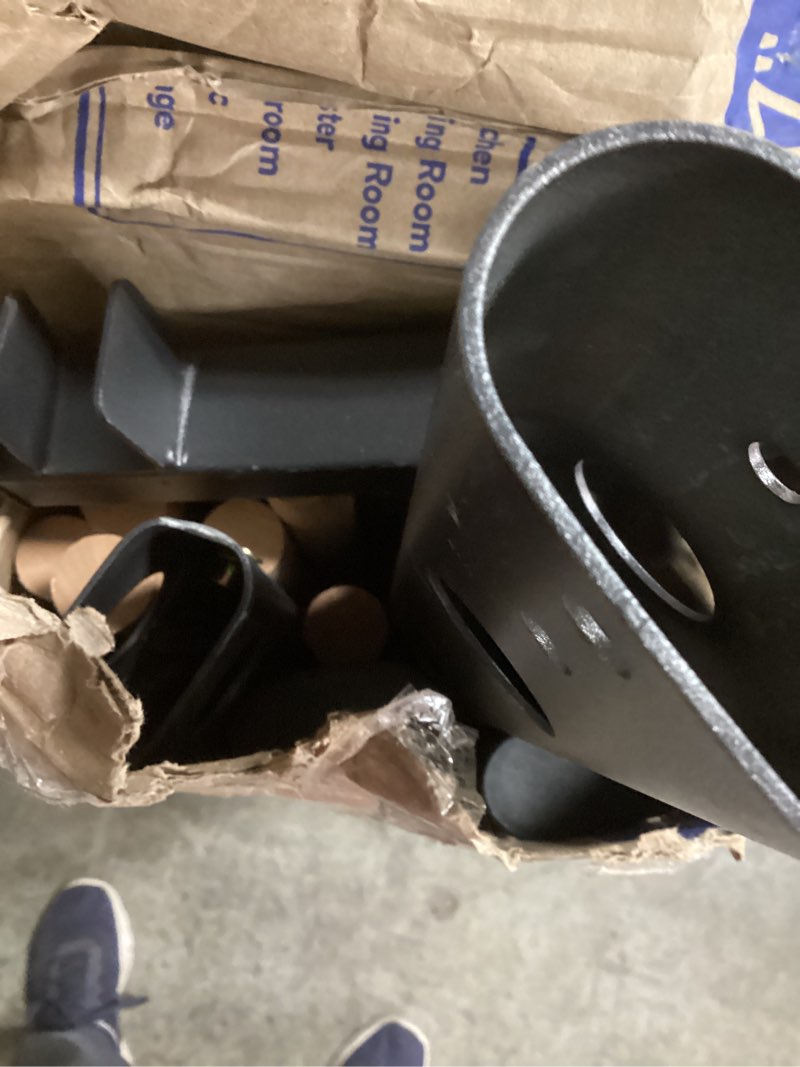 Condition photo showing As Is for PreGymnastic Stall Bars, Swedish Ladder for Adult and Kids, Wall Bar with Wood Rods, Durable Steel Frame, Adjustable Pull Up and Dip for Strength, Flexibility at Home Gym, Studio Black (missing parts)