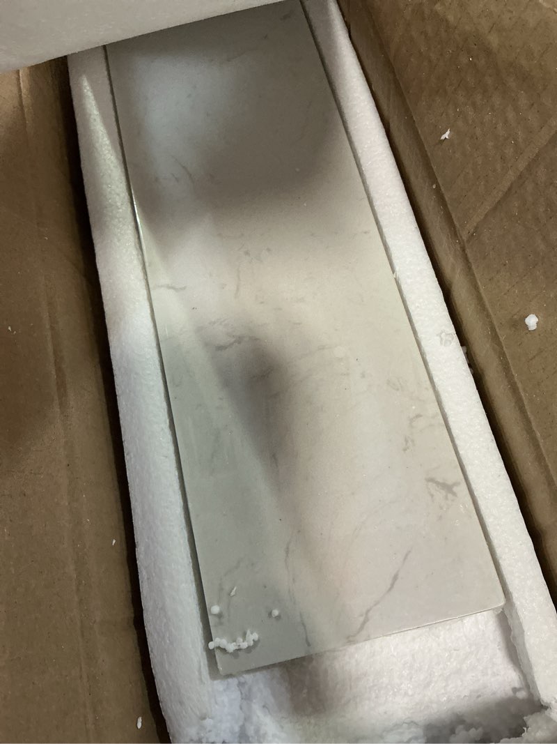 Condition photo showing Good Condition for reallnaive 36" x 4" marble vanity sidesplash pure white bathroom vanity backsplash engineered stone side splash for bathroom sink home decoration