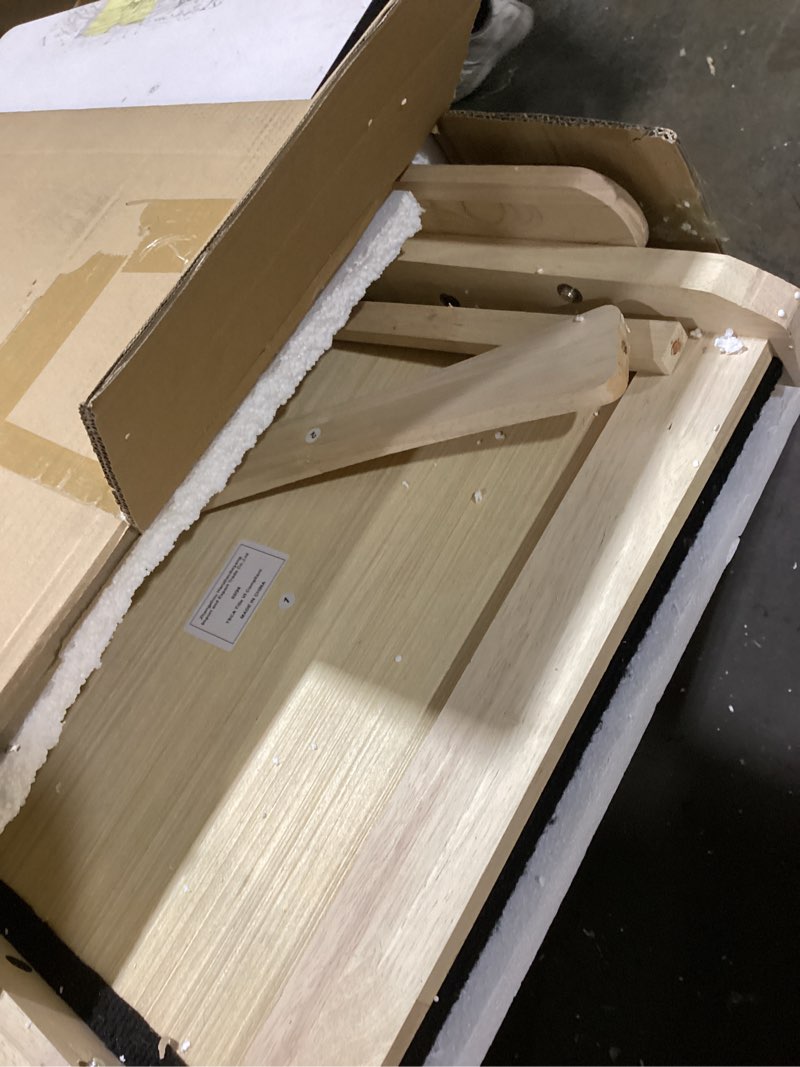 Condition photo showing As Is for hoobro dog ramp for bed, 47.2" long foldable pet ramp with non-slip mat and side rails, wooden dog ramp for high beds, couch and car, 5 height adjustable from 15.6" to 25.2", natural, nb42pt03 47.2"l x 17.7"w x 3.7"h