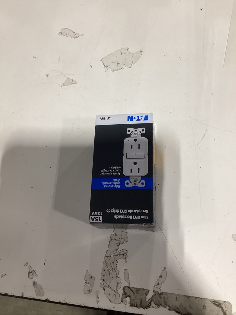 Condition photo showing New/Like New for eaton 15 -amp 125-volt gfci residential decorator outlet receptacles , white