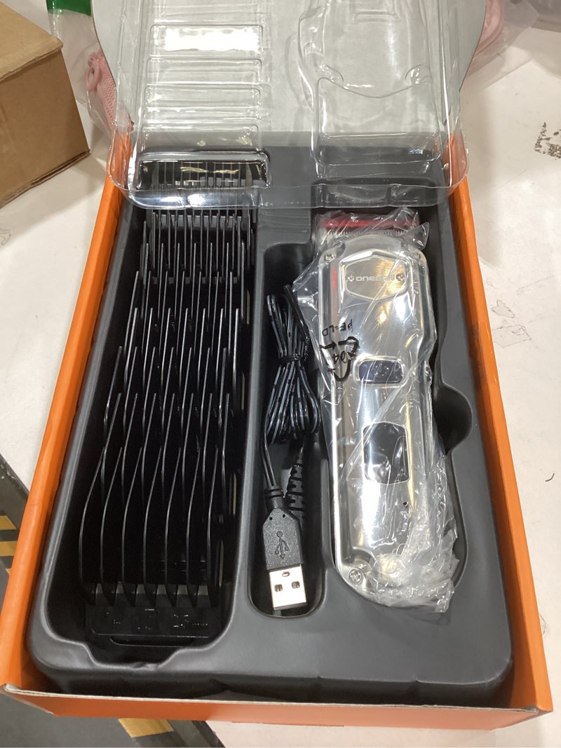 Condition photo showing Good Condition for oneisall Dog Clippers for Grooming for Thick Heavy Coats/Low Noise Rechargeable Cordless Pet Shaver with Stainless Steel Blade/Waterproof Dog Shaver for Dogs Pets and Animals (Sliver) Silver