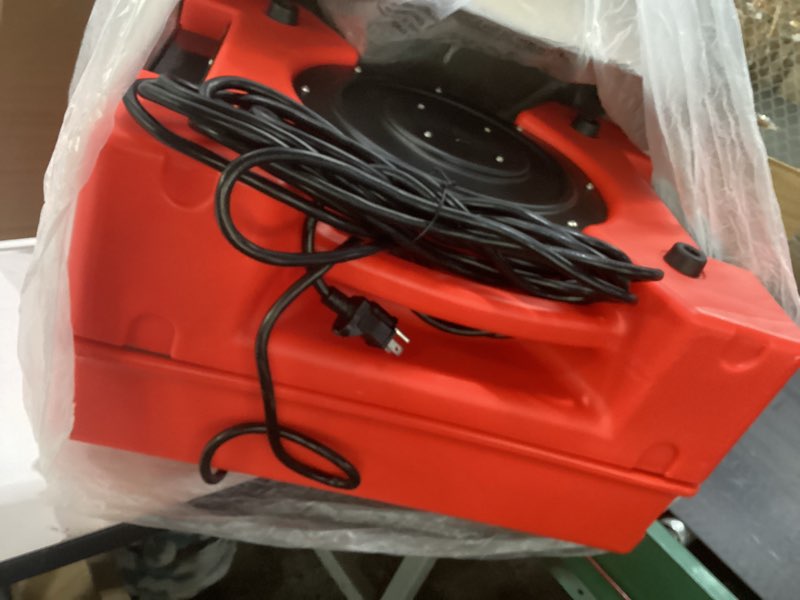 Condition photo showing New/Like New for b-air ba-ra-650-rd 1/3 hp 2.5 amp hepa air purifier scrubber for water damage restoration equipment negative air machine, red
