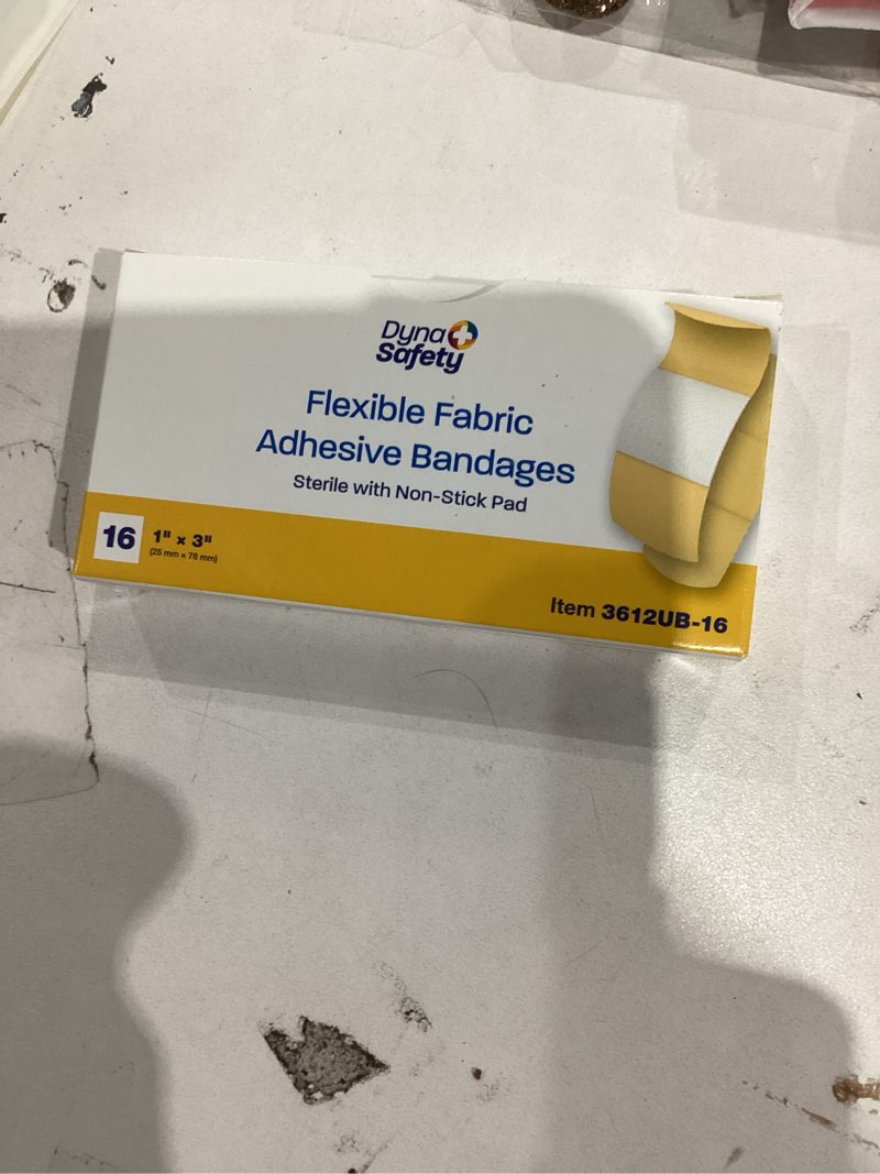 Condition photo showing New/Like New for Dynarex Sterile Adhesive Fabric Bandages – 1" x 3" Flexible Wound Dressing for Minor Cuts, Breathable Material, Secure Fit with Non-Stick Pad, 1 Box of 16