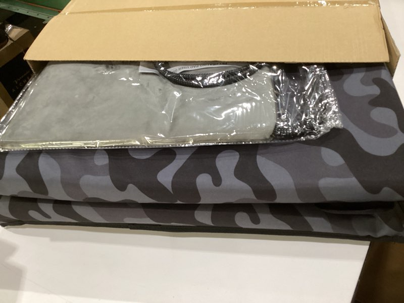Condition photo showing Good Condition for heated cat house for outside, waterproof awning & escape door heated cat houses for indoor/outdoor cats in winter, elevated & insulated outdoor cat shelter for feral cat(black camo, 25"x16"x12") black camo 25.2"x16.5"x12.2"