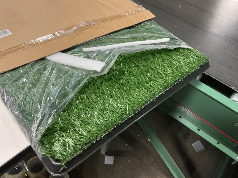 Condition photo showing Good Condition for artificial grass puppy pee pad for dogs and small pets - 20x30 inch, reusable 4-layer turf pads for dogs with tray - indoor and outdoor fake grass potty pet supplies by petmaker large 4-layer system