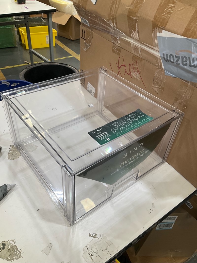 Condition photo showing Good Condition for bino | stackable storage drawers, tall x-large - clear | the crate collection | storage bins with drawers | bathroom organizers | under sink organizer | vanity cabinet home organization