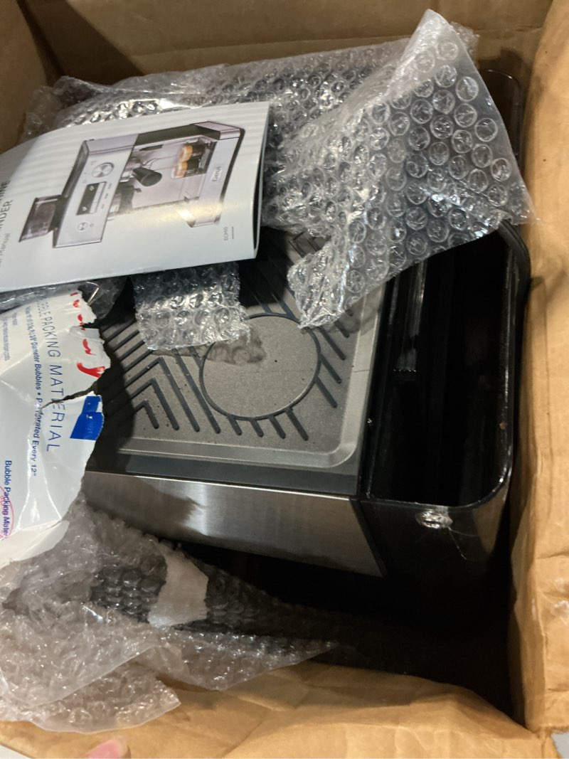 Condition photo showing As Is for gevi 20 bar espresso machine with built-in grinder & milk frother | professional coffee maker for home | cappuccino, latte, 2.3l removable water tank, stainless steel steam wand