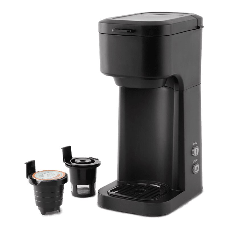 mainstays black matte single serve coffee maker