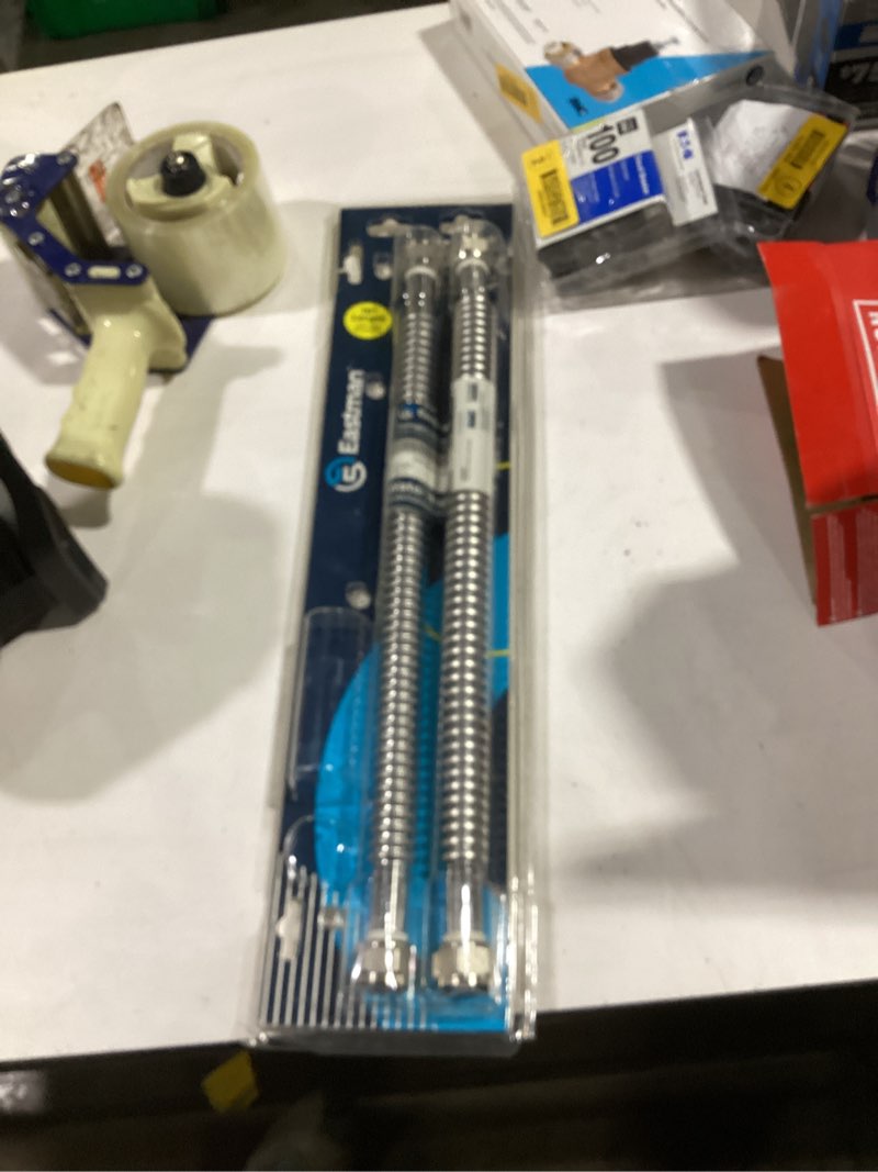 Condition photo showing As Is for eastman stainless steel electric water heater installation kit 1.77 in. h x 23.03 in. l x 7.68 in. w