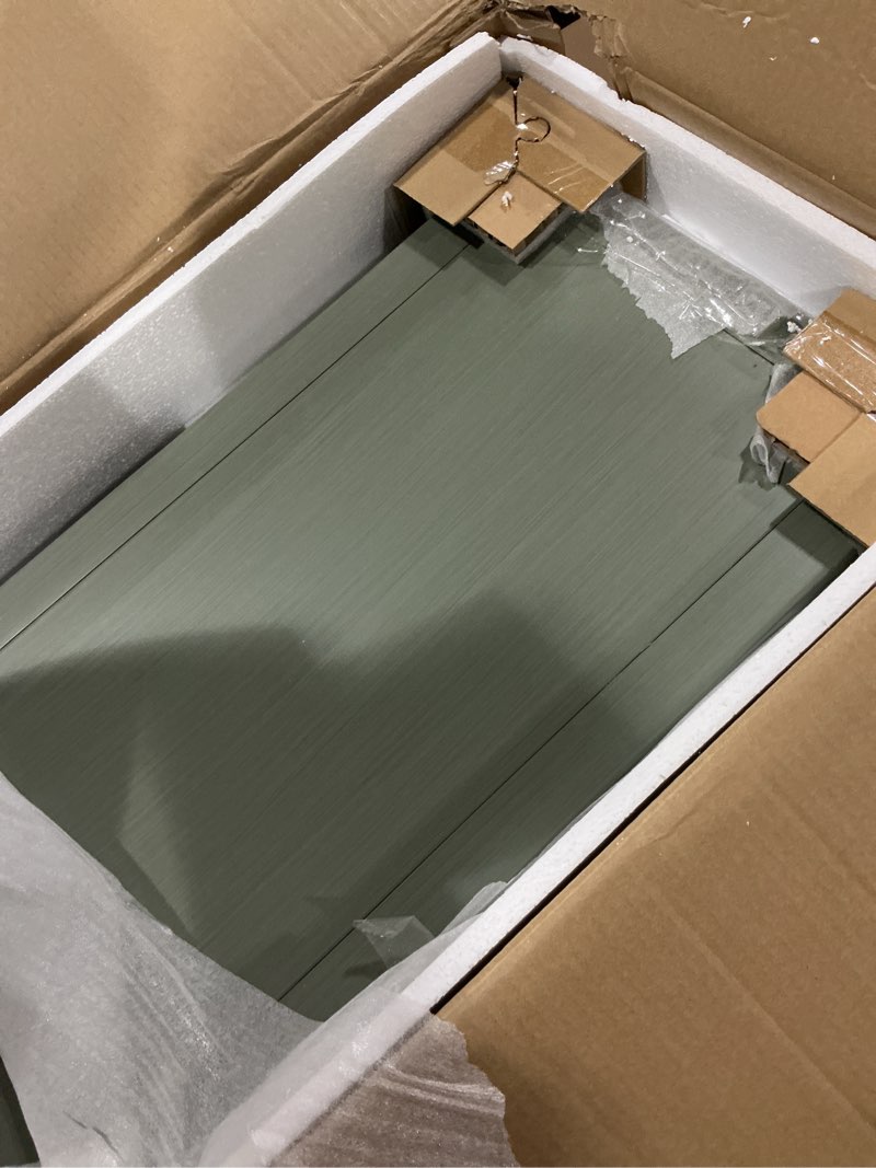 Condition photo showing Good Condition for Aprilsoul Buffet Console Table, 47.36” Sideboard with 4 Drawers, 2 Storage Cabinets and Bottom Shelf for Livingroom Apartment Hallway, Antique Gray