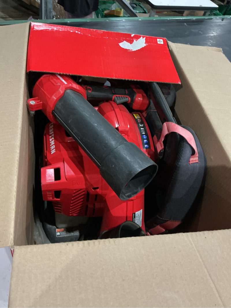 Condition photo showing As Is for craftsman cmxgaamr51bp 220 mph 600 cfm gas backpack leaf blower