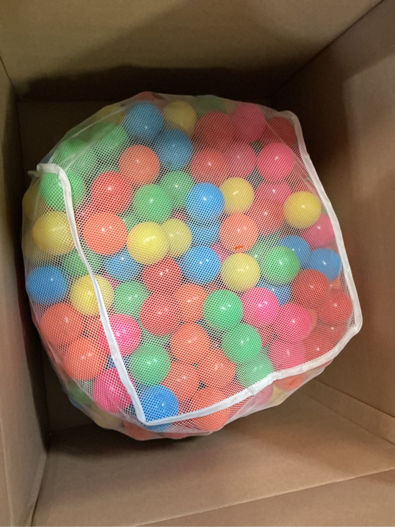 Condition photo showing Good Condition for mw sports ball pit balls for kids and toddlers, plastic crush proof, phthalate & bpa free, in reusable mesh storage bag, assorted colors (100 balls)
