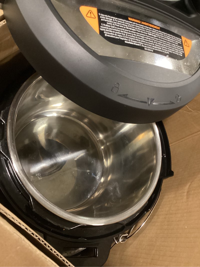 Condition photo showing As Is for Instant Pot 6QT RIO, 7-in-1 Electric Multi-Cooker, Pressure Cooker, Slow Cook, Rice, Steamer, Sauté, Yogurt & Warmer, Black, 6 Quarts