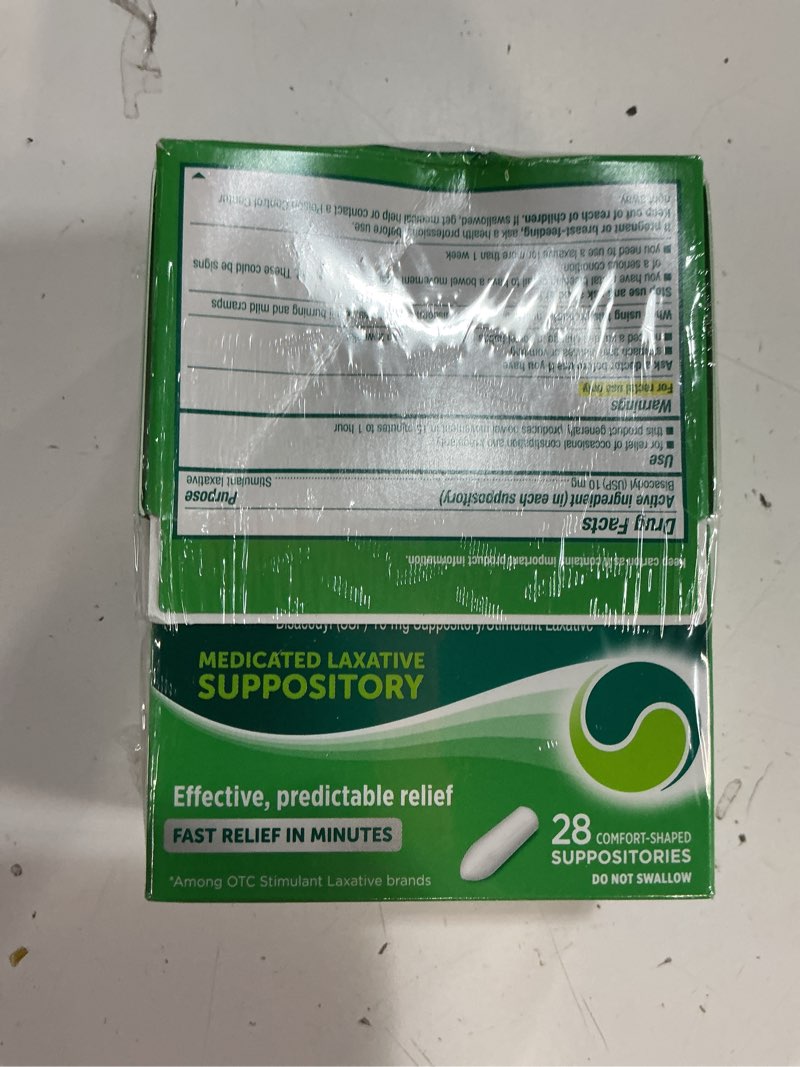 Condition photo showing New/Like New for dulcolax stimulant laxative medicated suppositories, predictable & effective constipation relief, bi ( 56 suppositories ) bb may 2028
