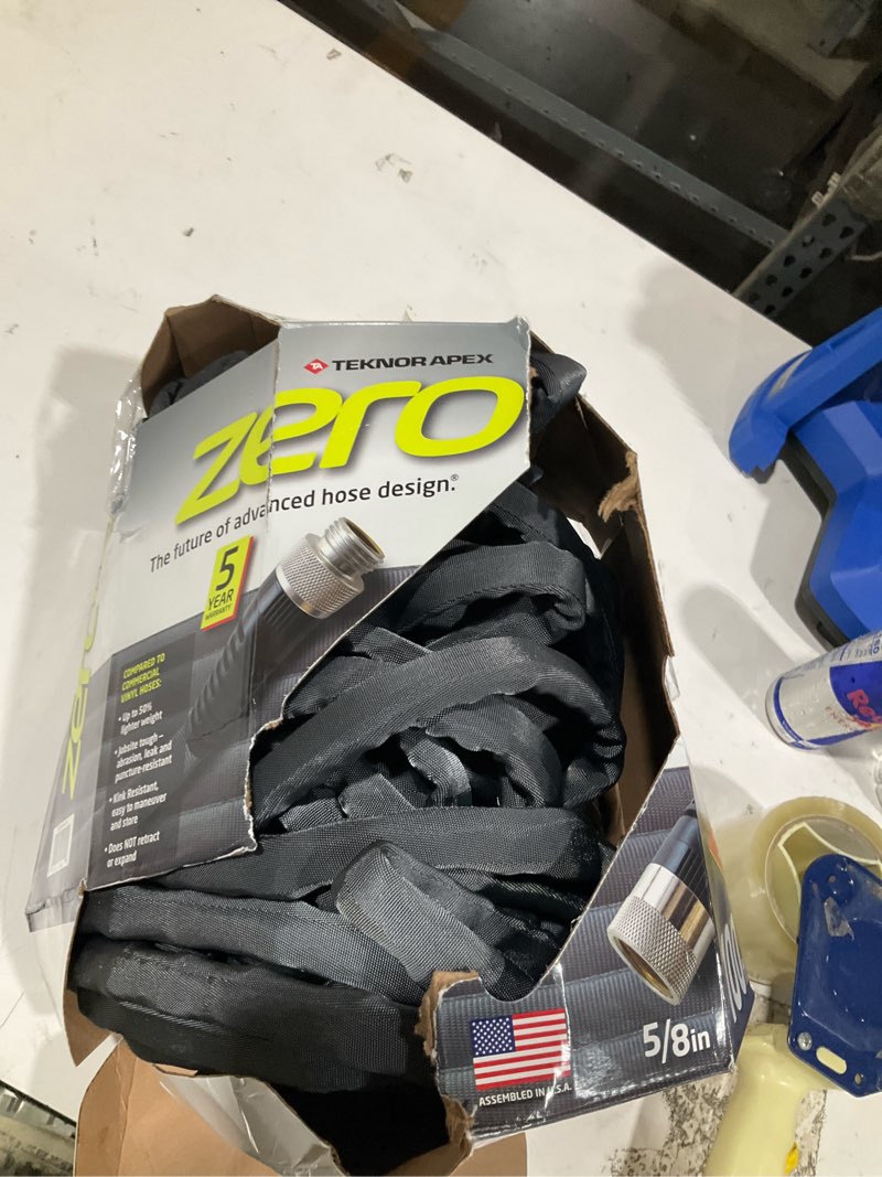 Condition photo showing As Is for teknor apex zero-g 5/8 in. d x 100 ft. l heavy duty commercial grade garden hose