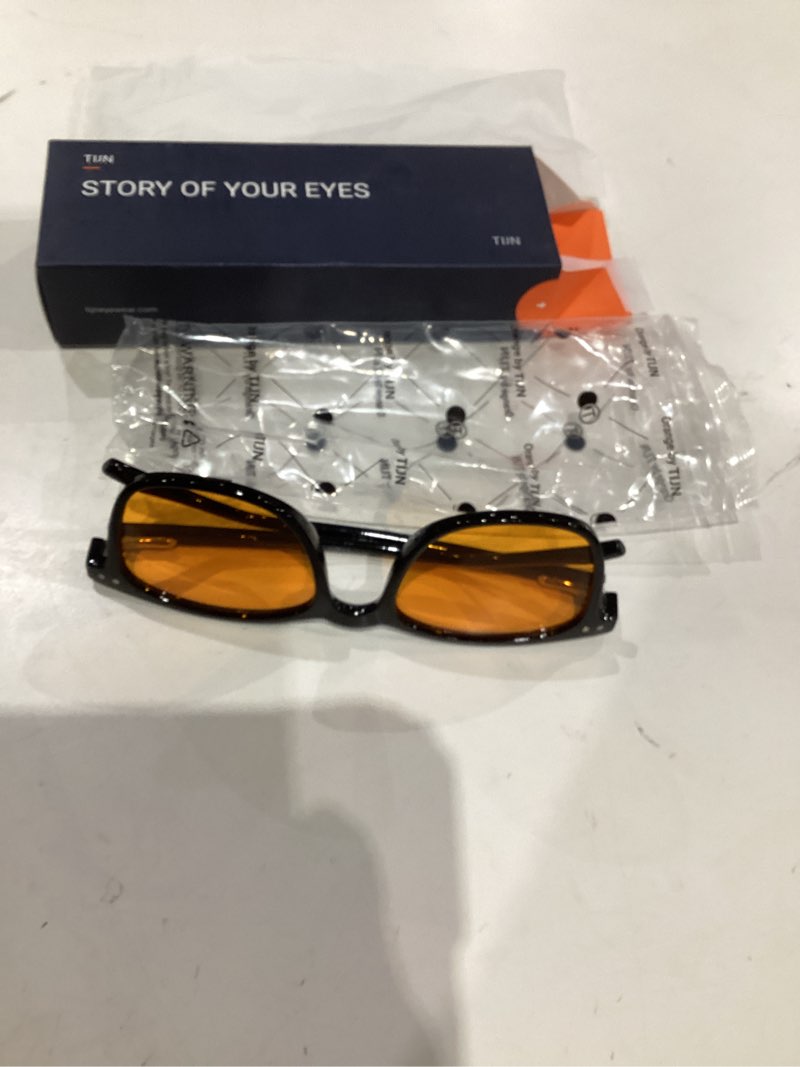 Condition photo showing Good Condition for tijn sleep glasses blue light blocking square eyeglasses dual ar coatings for computer gaming screen fatigue & uv protection (02)-gaminglens/black