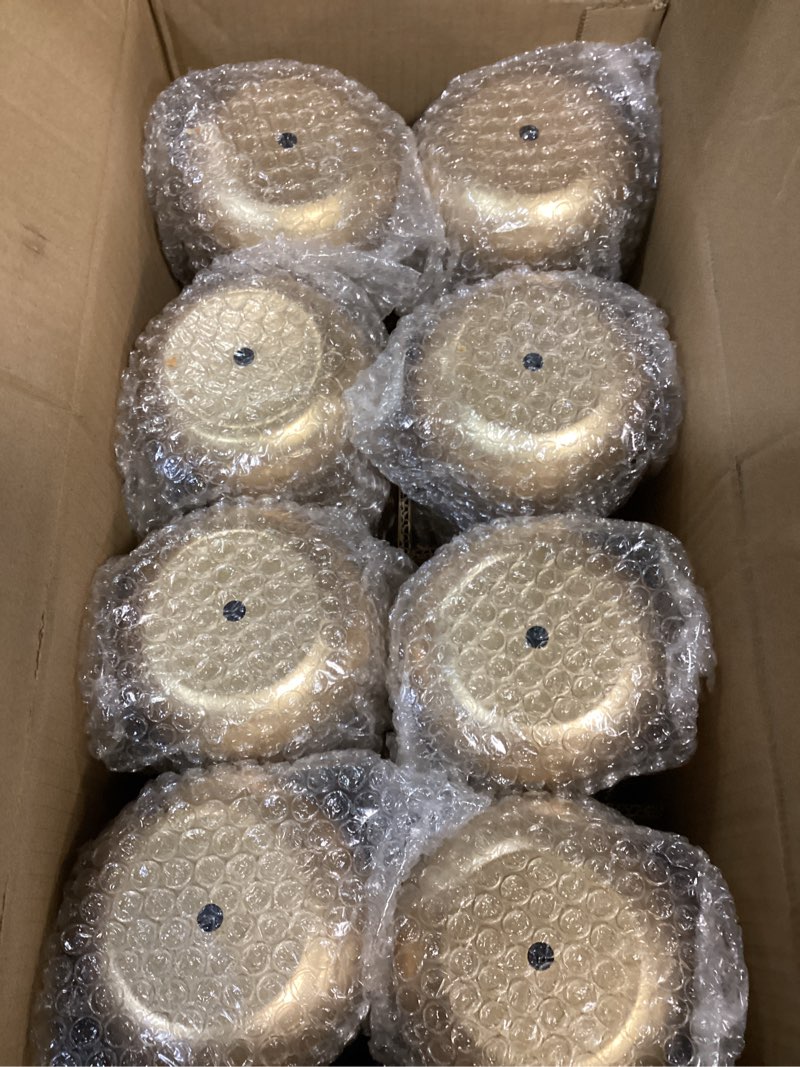 Condition photo showing New/Like New for 16 Pcs Small Gold Vases for Centerpieces Tall Metal Flower Trumpet Vase Vintage Compote Planter Plant Pots for Wedding Party Table Centerpiece Decorations (4.1 Inch,Pot) 4.1 Inch Pot 16