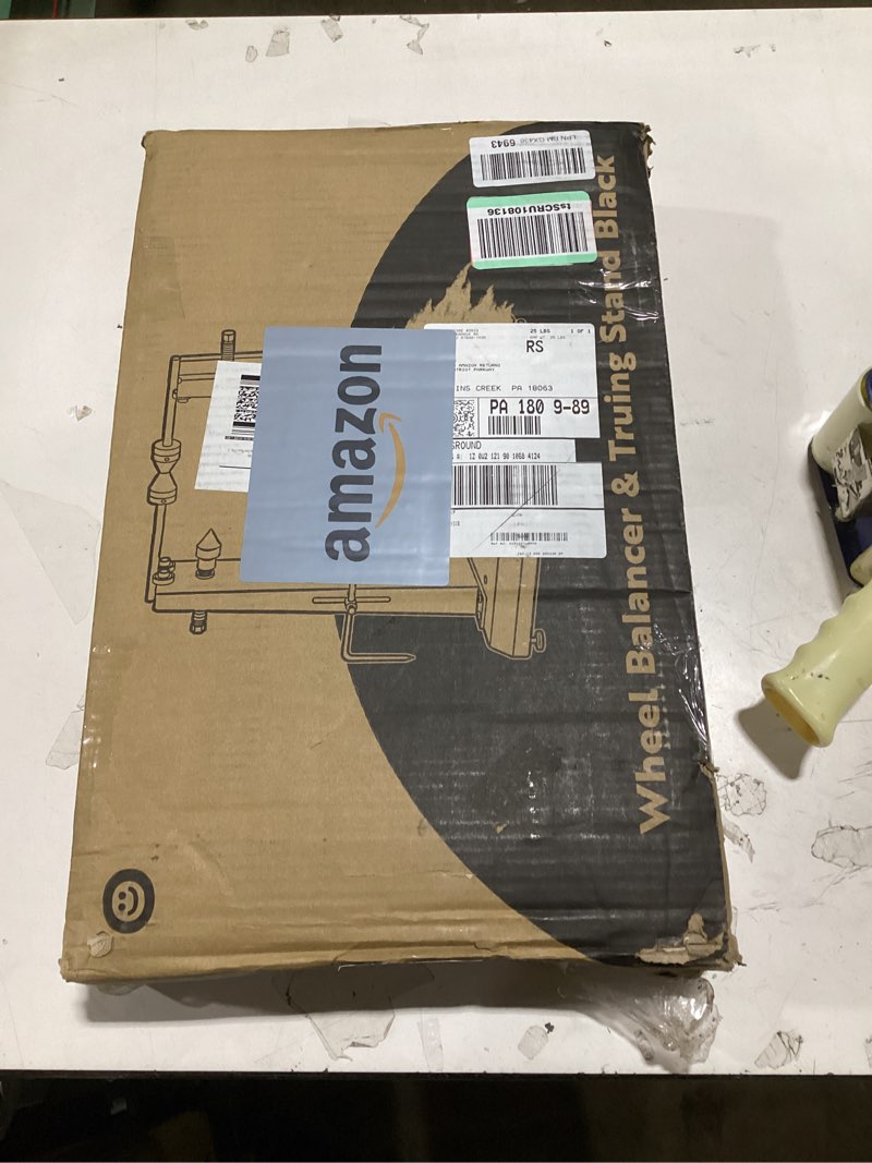 Condition photo showing As Is for vivohome motorcycle wheel balancer & truing stand, spin static truing stand and tire balancing tool 