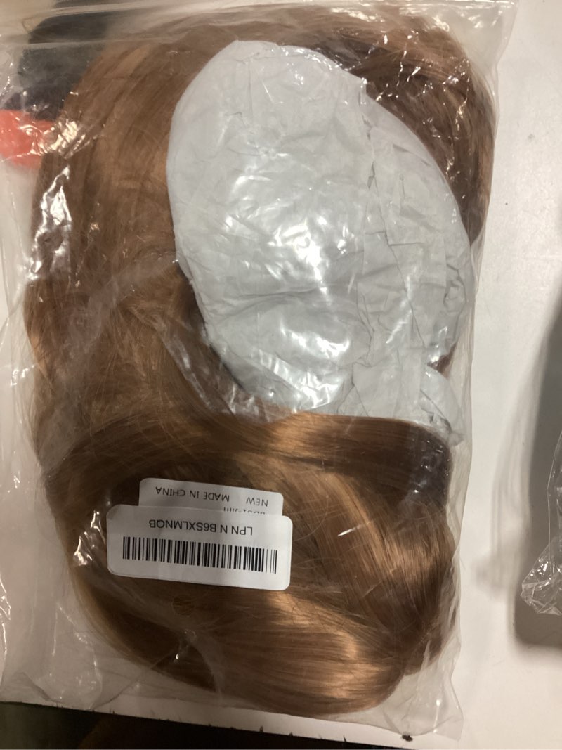 Condition photo showing New/Like New for beron strawberry blonde wigs for women short straight bob wig with side bangs girls middle-length 14 inch body halloween costume synthetic hair wig for cosplay party or daily use
