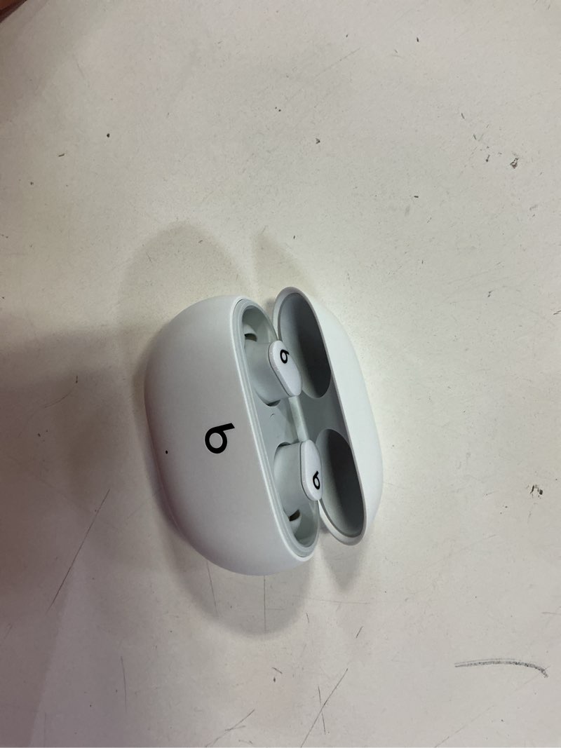 Condition photo showing Good Condition for Beats Studio Buds - True Wireless Noise Cancelling Earbuds - Compatible with Apple & Android, Built-in Microphone, IPX4 Rating, Sweat Resistant Earphones, Class 1 Bluetooth Headphones - White White Studio Buds Without AppleCare+