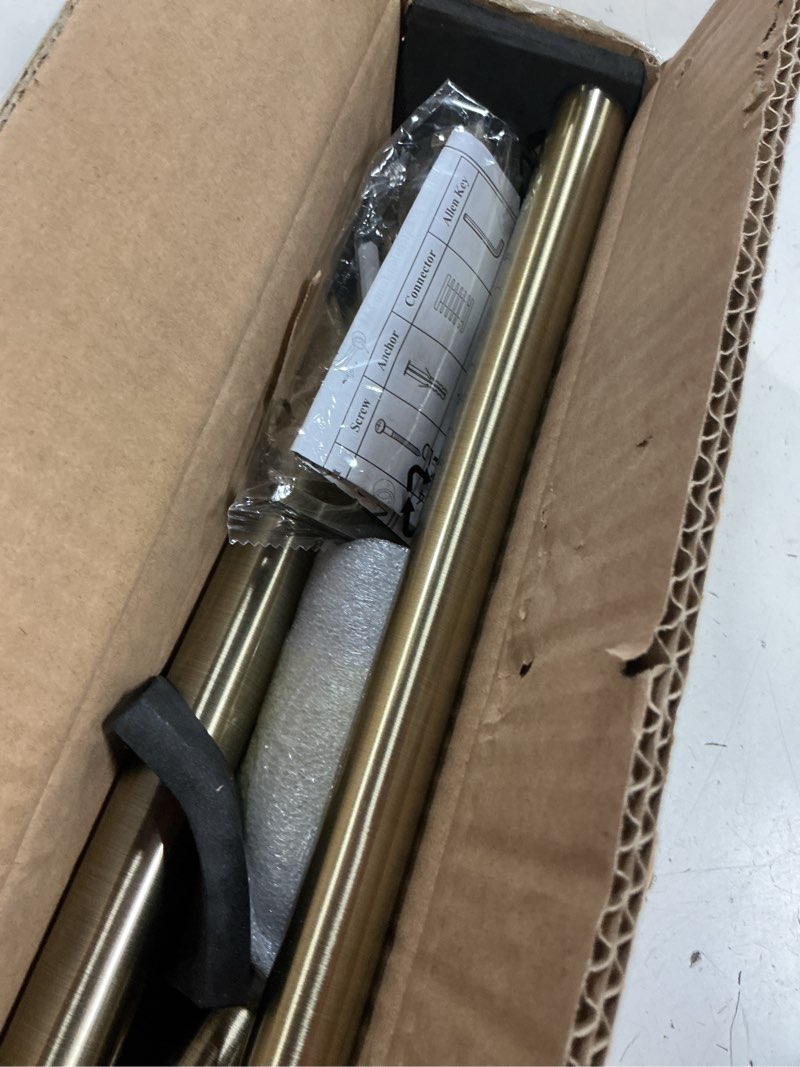 Condition photo showing Good Condition for curtain rods for windows 12 to 20 inches - aluminium finials and brackets - 1 inch decorative window rods - adjustable heavy duty curtain rod - wall & ceiling mounted - antique bronze finish anqiue bronze 12-20"