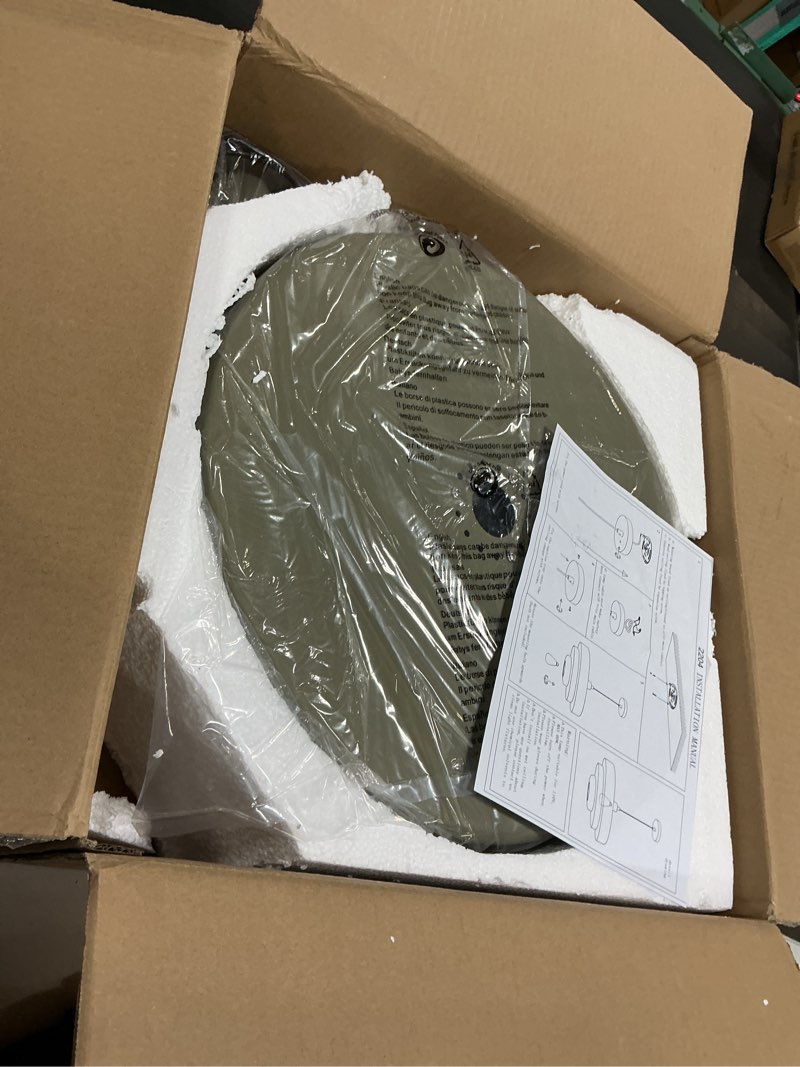 Condition photo showing Good Condition for Large Olive Green Pendant Light, 17.7" Vintage Ceiling Chandelier with 3-Layer Metal Shade, Mid Century Modern Light Fixture for Dining Room, Shop, Cafe Olive Green, Large