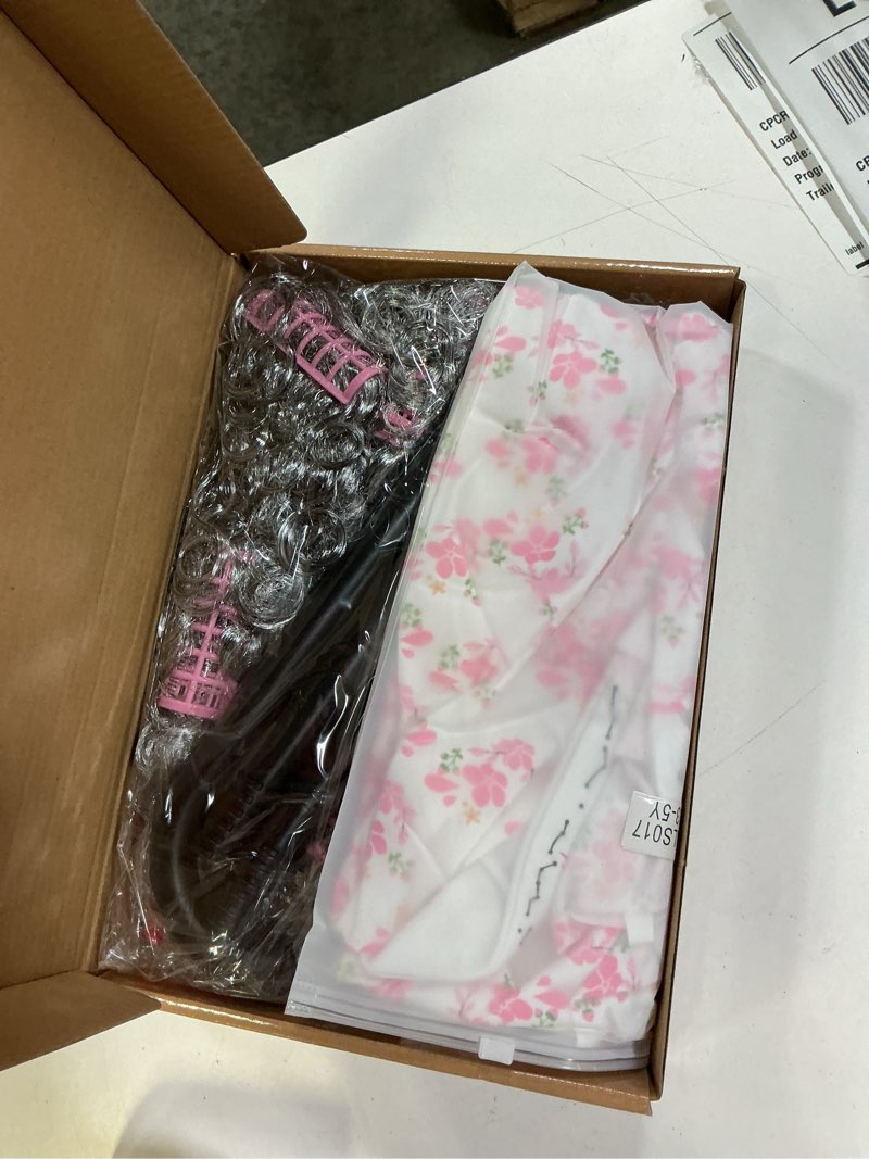 Condition photo showing New/Like New for 17pcs old lady costume for kids girls 100 day of school costume girls kids grandma costume old women dress up pink 3-4 years