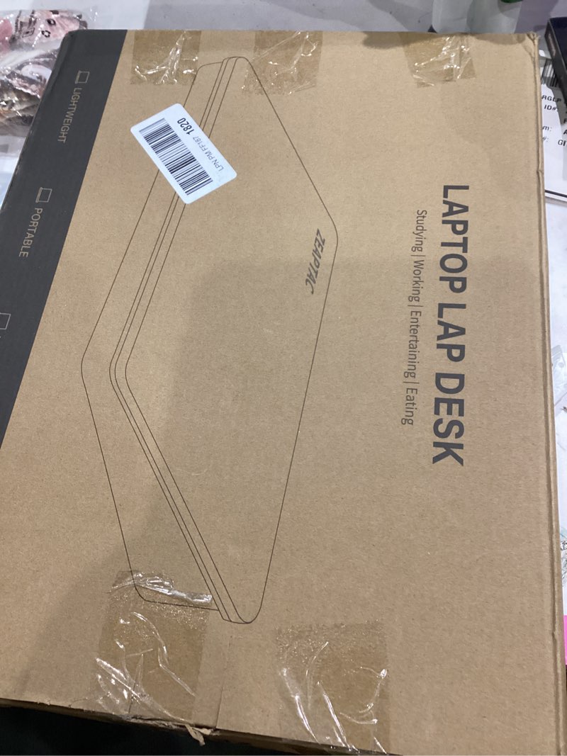 Condition photo showing Good Condition for Lap Desk with Pillow Cushion, Portable Laptop Bed Desk, Fits up to 15.6 inch Laptop, Lap Stand for Bed & Couch & Carpet, Book Tablet/Drawing Board- Black Black Medium