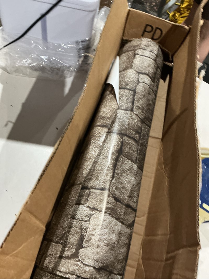 Condition photo showing As Is for tenceur 1 roll gray brick bulletin board paper 24 inch x 100ft stone fade resistant paper roll for created resources classroom decor