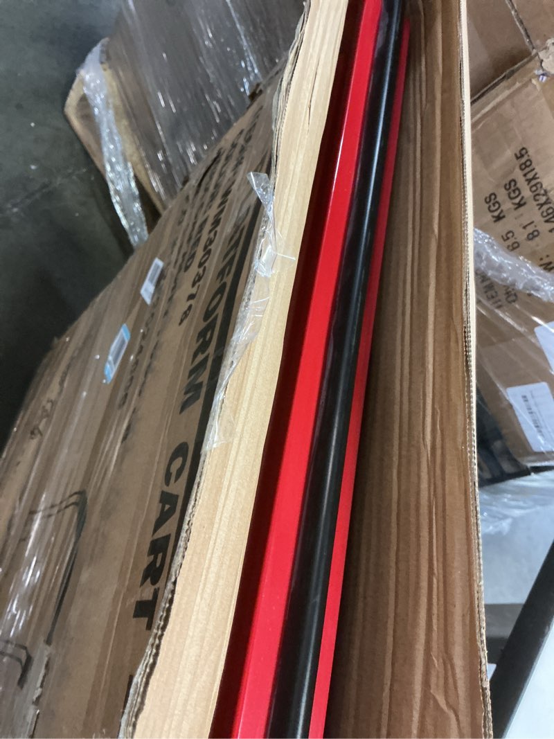 Condition photo showing Good Condition for push cart dolly by wellmax, moving platform hand truck, foldable for easy storage and 360 degree swivel wheels with 660lb weight capacity, red color 660 lbs red