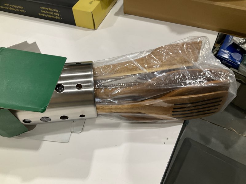 Condition photo showing Good Condition for Kitchen Utenails Set with Holder,Kitchen Wooden Utensils for Cooking, Wood Utensil Natural Teak Wood Spoons for Cooking,Wooden Kitchen Utensil Set With Spatula and Ladle (11) 11 pcs (includes holder)