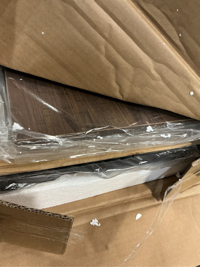 Condition photo showing New/Like New for sofa table,industrial console table with storage,entryway table with engineered wood and metal,rustic 3 tier shelf for living room,hallway,brown,47 inch brown 3 tier -?12.7\"d x 47.2\"w x 30\"h?