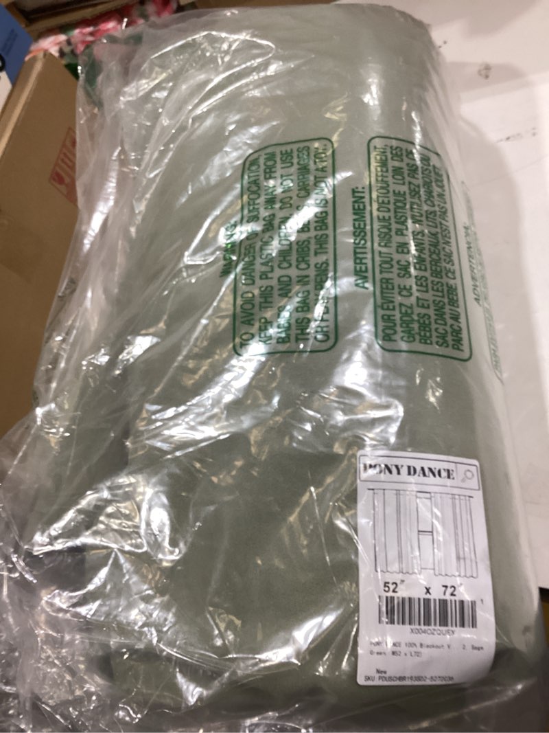 Condition photo showing New/Like New for simplebrand ava sage green blackout curtains for bedroom 63 inch length 2 panels set, solid thermal insulated energy saving rod pocket window treatment curtains blackout drapes, w40 x l63 inch, sage sage green 40"w x 63"l (pack of 2)