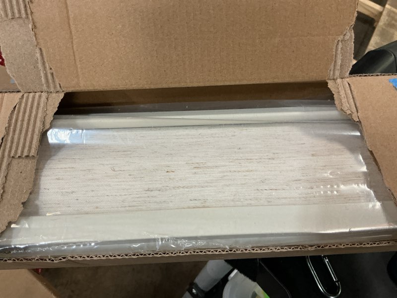 Condition photo showing Good Condition for joydeco linen zebra blinds for windows, cordless privacy light filtering dual layer window shades, free-stop roller blinds for home, 62” w x 72” h linen 62"w x 72"h