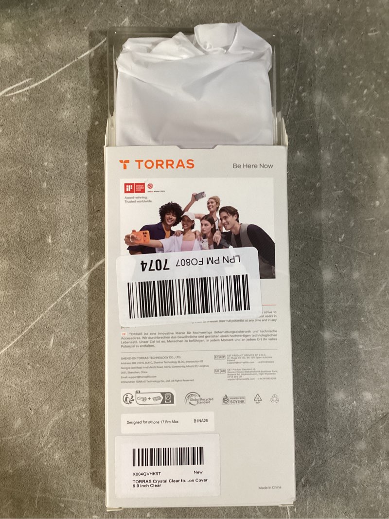Condition photo showing New/Like New for torras for iphone 17 pro max case crystal clear, [anti-yellowing][military-grade protection], ultra slim transparent anti-scratch back, soft bumper, non-slip 17 pro max phone case, clear 6.9" crystal clear for iphone 17 pro max