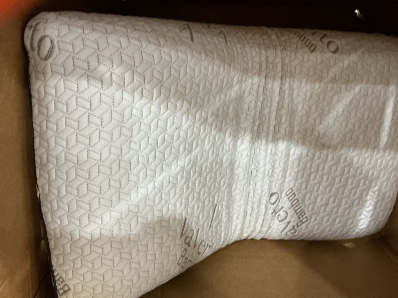 Condition photo showing New/Like New for vaverto queen memory foam pillow 2-pack – cooling gel-infused orthopedic bed pillows for neck and shoulder pain relief, firm support design with removable viscose made from bamboo covers – set of 2 queen (pack of 2) original white